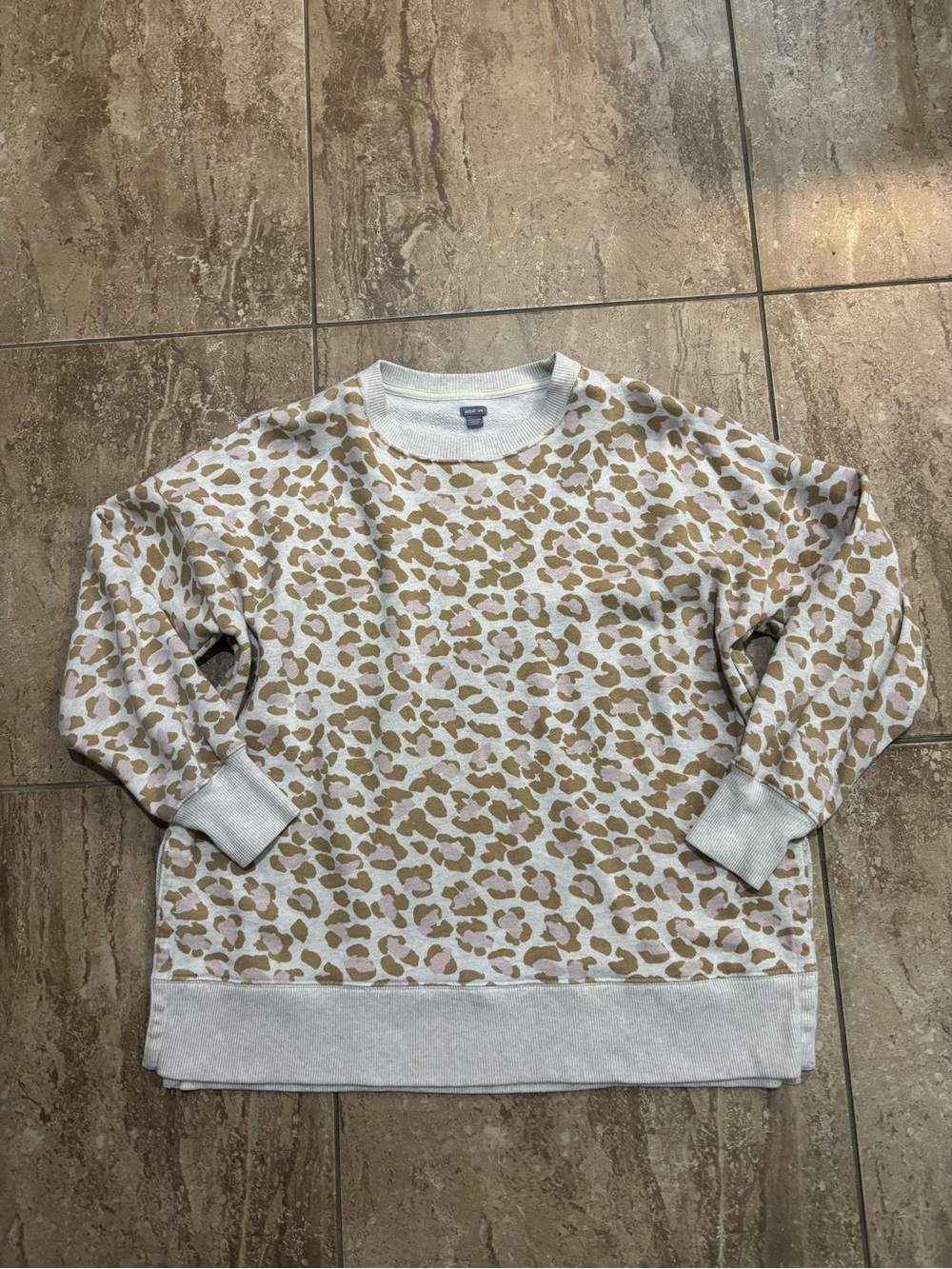 Aerie cheetah print preppy crewneck